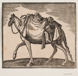 Meget pakket hest af Melchior Lorck