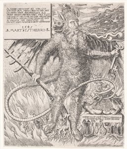 Paven som en vild. Satirisk allegori af Melchior Lorck