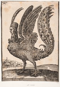 Uidentificeret mytisk dyr, harpy eller sirene