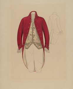 Mandsfrakke og vest, ca. 1936.