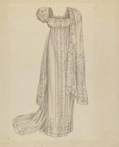 Brudekjole med tørklæde, ca. 1939. af Melita Hofmann