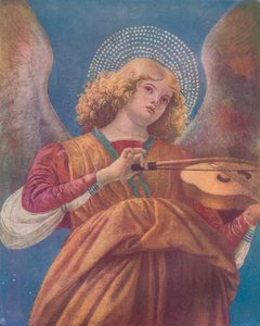 Musikalsk engel med violinfresco, c1400-tallet