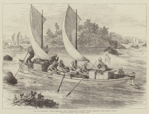 Nile Ekspeditionen, 1. Bataljon South Staffordshire Regiment skubber frem ved Hannek Cataract af Melton Prior