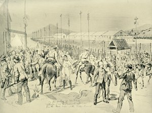 Besættelsen af Pretoria: Frigivelse af britiske officerer, 1901. af Melton Prior