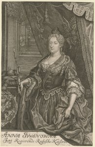 Portræt af kejserinde Anna Ioannovna 1693-1740, 1733 af Mentzel