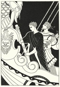Orpheus tromlede hurtigt væk (farve litho)