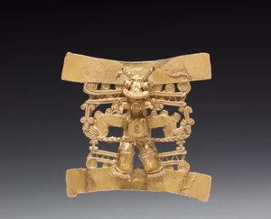 Dyrehovedet figurvedhæng, ca. 1000-1550 (støbt guld)