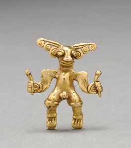 Figur vedhæng, ca. 1000-1550 (støbt guld)