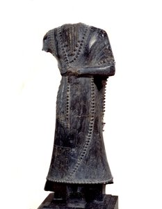 Mesopotamien: acefal statuette i steatit af Idi-Ilum, guvernør i Mari, dedikeret til gudinden Ishtar. 1800 f.Kr. ca. Søn 0,41 m Paris, Louvre-museet af Mesopotamian