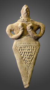 Figur af en nøgen kvinde, Mesopotamien, ca. 2000-1800 f.Kr. (ler)