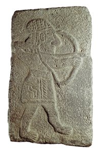 Hettite Archer, fra Palace of Kapara, konge af Guzana, i Tell Halaf (Syrien), 9. århundrede f.Kr. (lav lettelse på sten) af Mesopotamian Mesopotamian