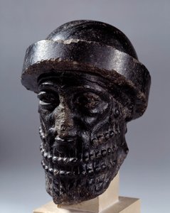 Mesopotamien: hoved udskåret i diorit kaldet Hammurabi. Fra Susan. Svag. 0,15x0,1 m. Paris, Louvre-museet af Mesopotamian Mesopotamian