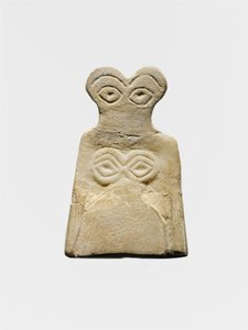 Mellem Uruk øjen idol, ca. 3700-3500 f.Kr. (gipsalabast) af Mesopotamian School
