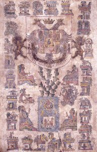 Et oplyst dokument fra Mexico, der viser vicekongen Sotomayors våbenskjold, ca. 1645 af Mexican School