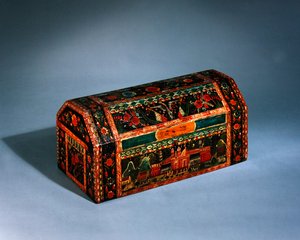 Skrin, slutningen af 1800-tallet (lakeret og malet træ) af Mexican School