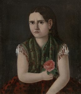 Portræt af en kvinde, ca. 1880 af Mexican School