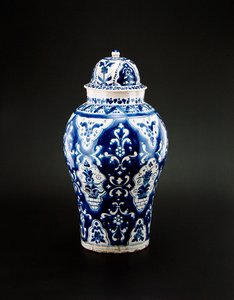 Talavera krukke, slutningen af det 19. århundrede (malet og glaseret lertøj) af Mexican School