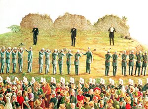Henrettelsen af Maximilian I (1832-67) (olie på lærred) af Mexican School