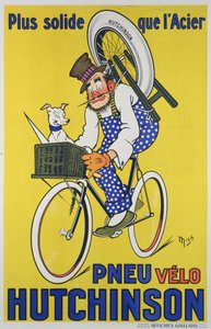 Plakat reklame for Hutchinson cykeldæk (farve litho)