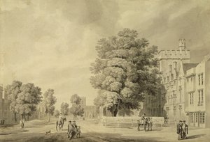 St Johns College, Oxford (pen & blæk og vask)