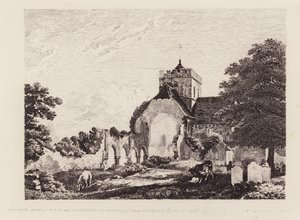 Boxgrove Priory Church (gravering) af Michael (1743 1801) (after) Rooker