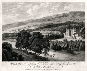 Bolton, North Riding of Yorkshire, sæde for hans nåde, hertugen af Bolton, 1775 af Michael Angelo Rooker