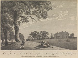 Broken-hurst i Hampshire, The Seat of Edward Morant, Esquire, medlem for Lymington (udgivet af G. Kearsly); side 43 (bind 1)