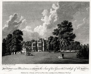 Jennings nær Maidstone i Kent, sæde for hendes nåde, hertuginden af St. Albans, 1776. af Michael Angelo Rooker