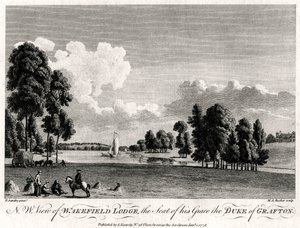 Nordvestudsigt over Wakefield Lodge, sædet for hans nåde, hertugen af Grafton, 1776 af Michael Angelo Rooker