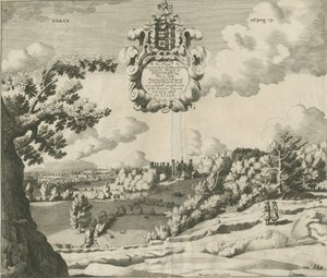 Prestwood Hall: engraving, nd [1653-1727] dani
