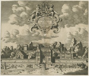 Sandon Hall: gravering, nd [1653-1686] (tryk) af Michael Burghers
