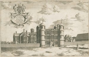 Tixall Hall and Gatehouse: kobberpladegravering, nd [1686] (tryk) af Michael Burghers