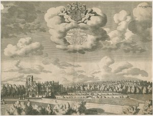 Trentham Hall: gravering, nd [1686] af Michael Burghers