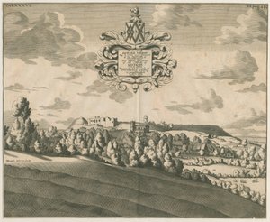 Tutbury Castle - Fjernsyn: kobberpladegravering, nd [c 1686] af Michael Burghers
