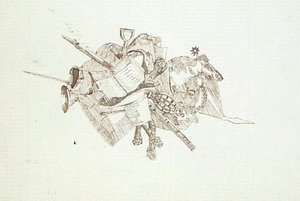 Tegning fra Michael Faradays scrapbog (pen & blæk på papir) af Michael Faraday