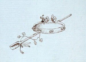 Tegning fra Michael Faradays scrapbog (pen & blæk på papir) af Michael Faraday