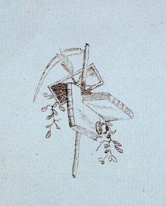 Tegning fra Michael Faradays scrapbog (pen & blæk på papir) af Michael Faraday
