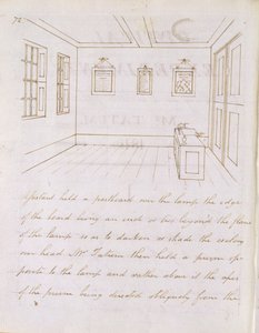 John Tatums foredragslokale i Dorset Street, ud for Fleet Street, 1810 (pen og blæk på papir)