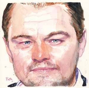 Leonardo DiCaprio, 2016 (akvarel) af Michael Frith