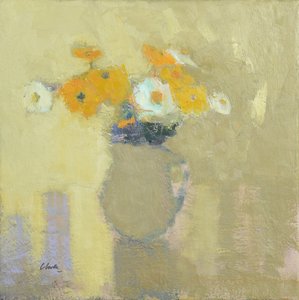 Blomster fra den indhegnede have, 2014 (olie på linned) af Michael G. Clark