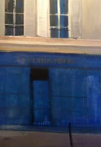 La Corde Pincée, 2015 (akvarel på papir) af Michael G. Clark