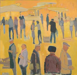 Markedsdag, 2017 (olie på linned) af Michael G. Clark