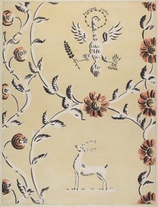 Fri hånddekoreret væg, ca. 1940.