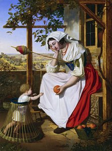Italiensk kvinde med barn