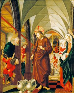 Bryllup i Cana, panel fra Stories of Christ, St. Wolfgang altertavle af Michael Pacher