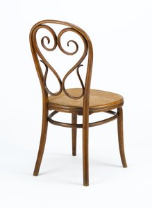 Sidestol, ca.1848 (bøjet massivt bøgetræ med flettet rørhynde)