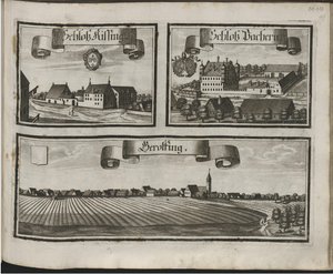 Tysk: Historico-Topographica Descriptio. Det vil sige: Beskrivelse, deß Churfürsten- und Hertzogthums Ober- und Nidern Bayrn : Welches In vier Theilter oder Renntämbter, Als Oberlandts München und Burgkhausen, Unterlandts aber in Landshuet und Straubing ab