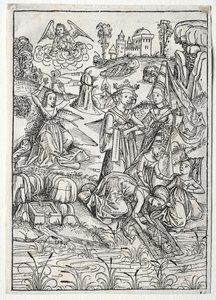 Der Schatz Behalten: Moses fundet af Faraos datter recto, 1491. af Michael Wolgemut