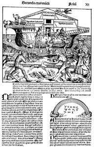 Side fra bogen The Nuremberg Chronicle, af Hartmann Schedel, 1493.