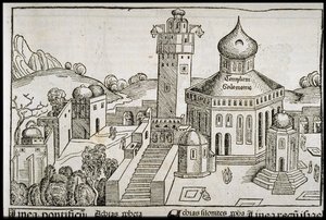 Templum Salomonie fra Schedels Chronicle of the World, ca 1493. af Michael Wolgemut